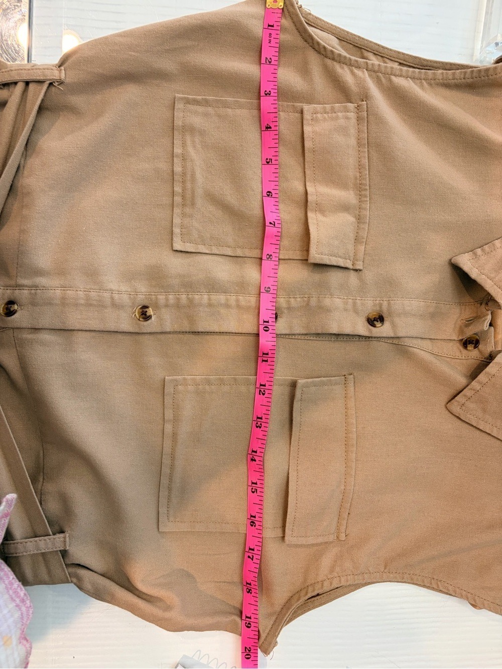 Ciso Sleeveless Tan Utility Jumpsuit Belted Wide Leg Tan Size M - Picture 10 of 11